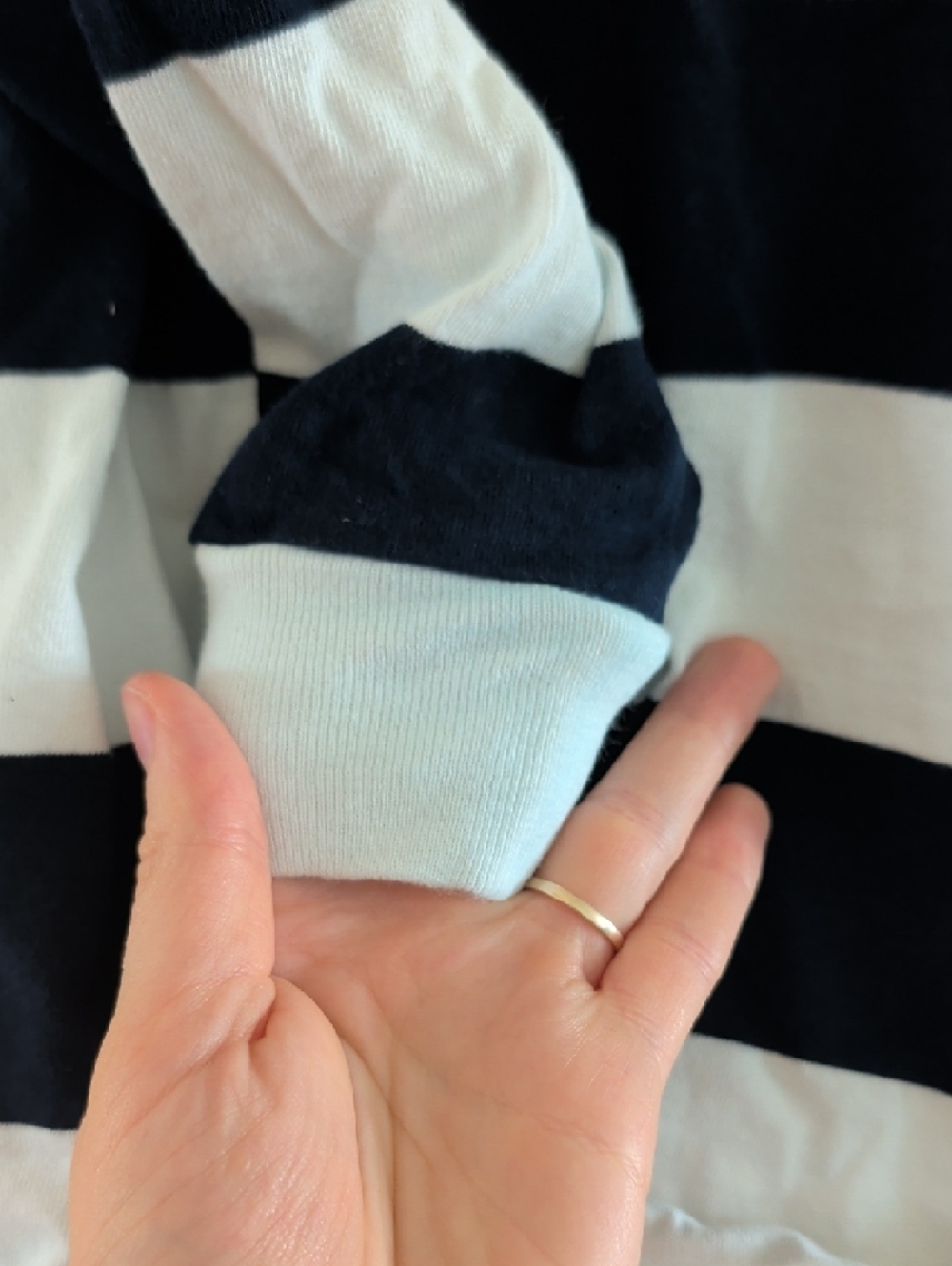 Ralph Lauren Boys' Navy and Cream Striped Rugby Shirt - Picture 7 of 7